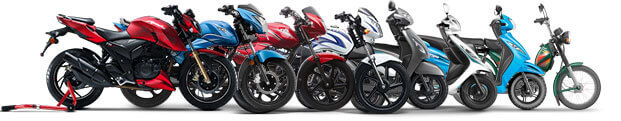 TVS Motors Models available with Drishti TVS